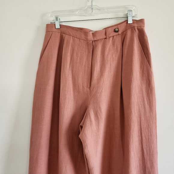 NWT Liz Claiborne Relaxed Fit Peach Colored Pleated Front Silk Trousers sz 16 - Picture 5 of 10